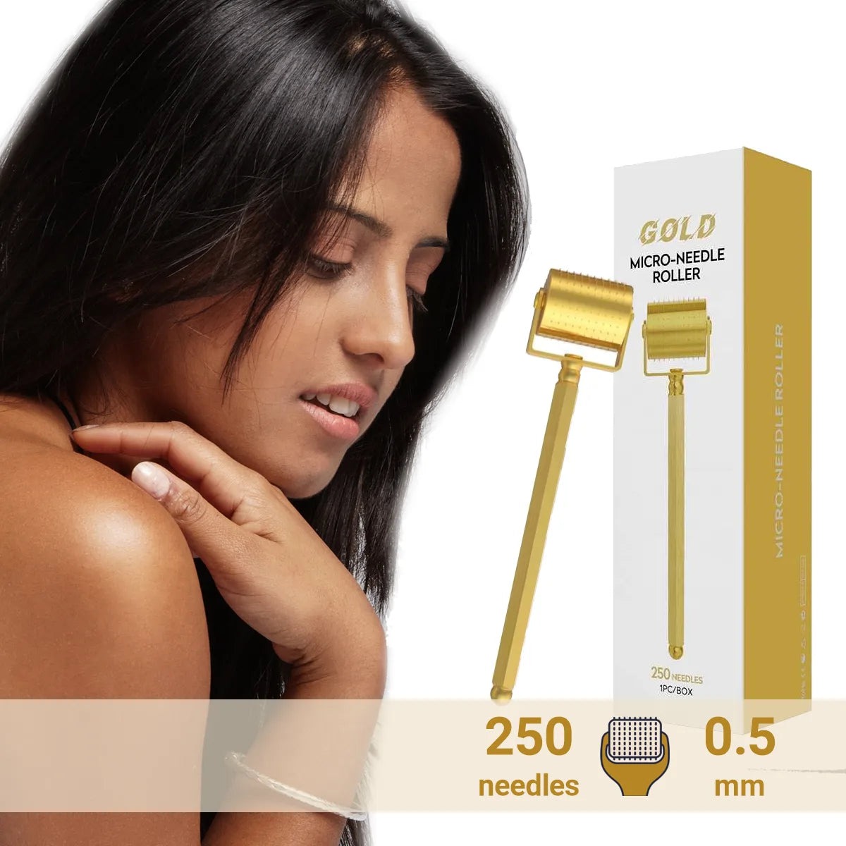 Derma Roller Gold Roller (250 pins) 0.5mm