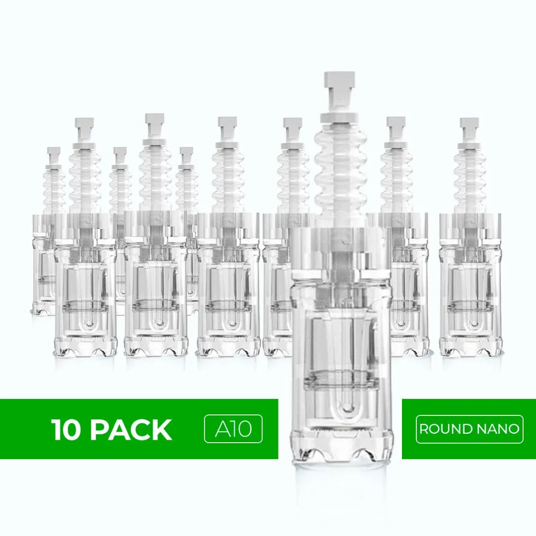 Dr. Pen A10 Cartridges - 10 Pack Round Nano Needles - Dr.Pen Authorized Distributor - Microneedling Pen