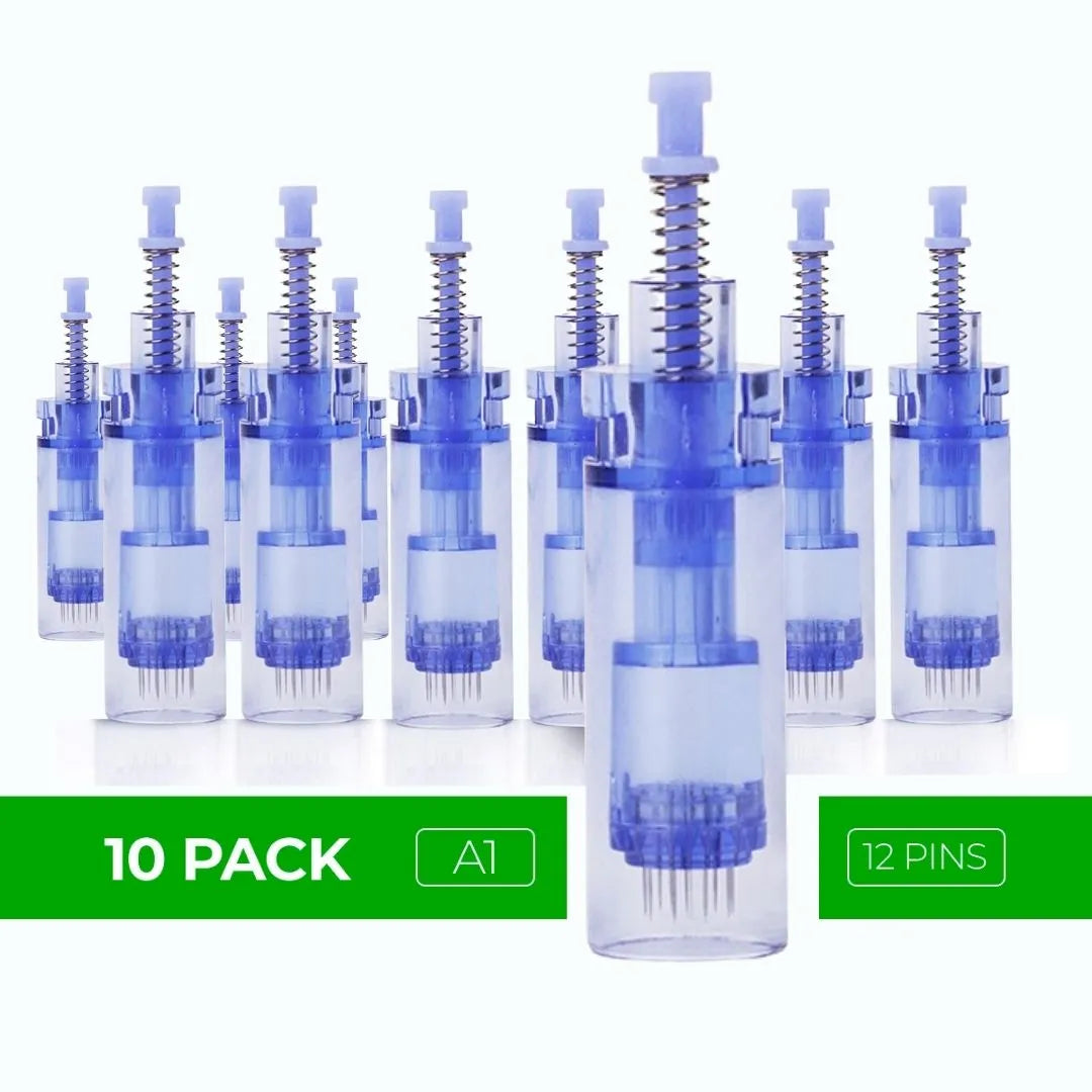 Dr. Pen A1 Cartridges - 10 Pack 12 Needles - Dr.Pen Authorized Distributor - Microneedling Pen