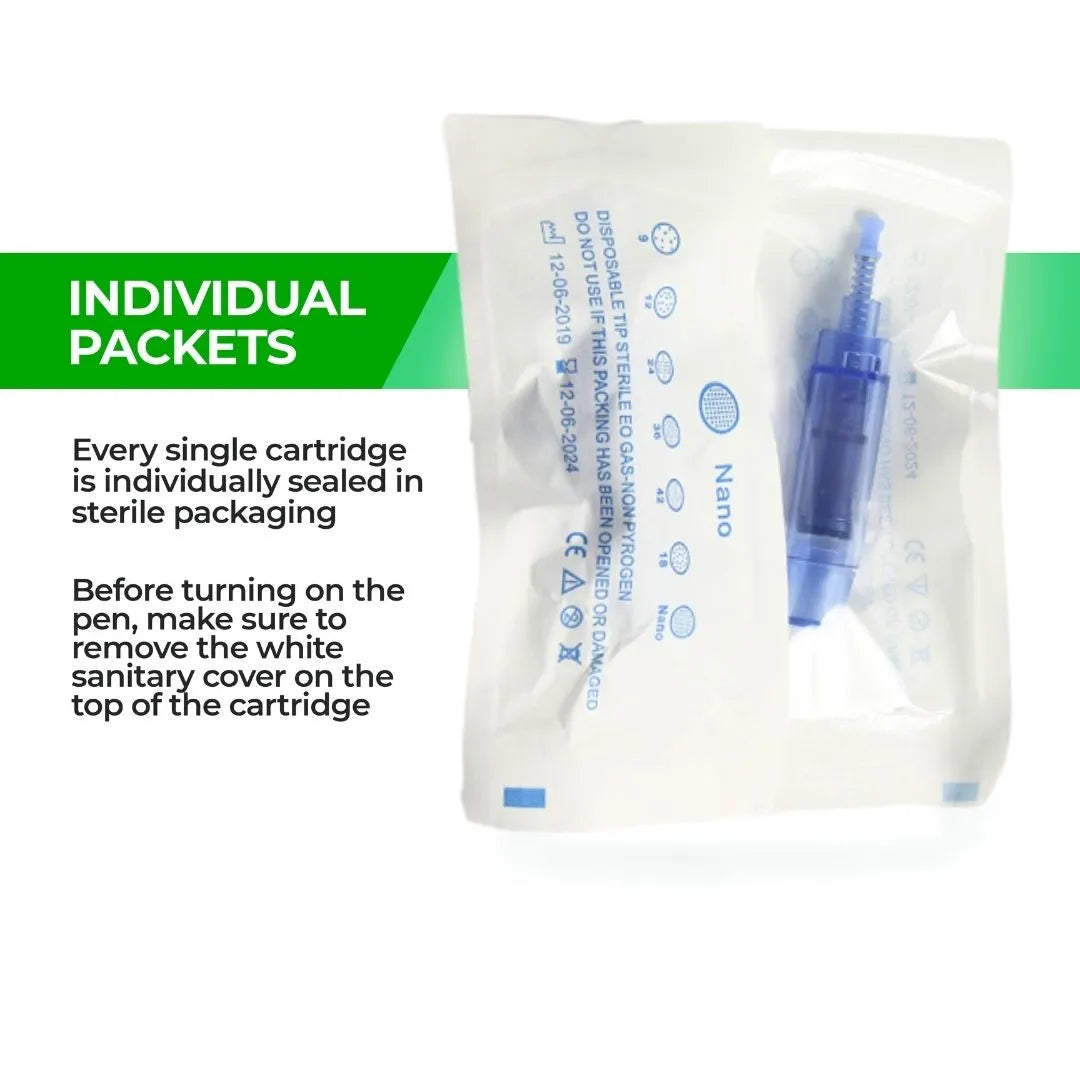 Dr. Pen A1 Cartridges - 20 Pack Round Nano Needles - Dr.Pen Authorized Distributor - Microneedling Pen