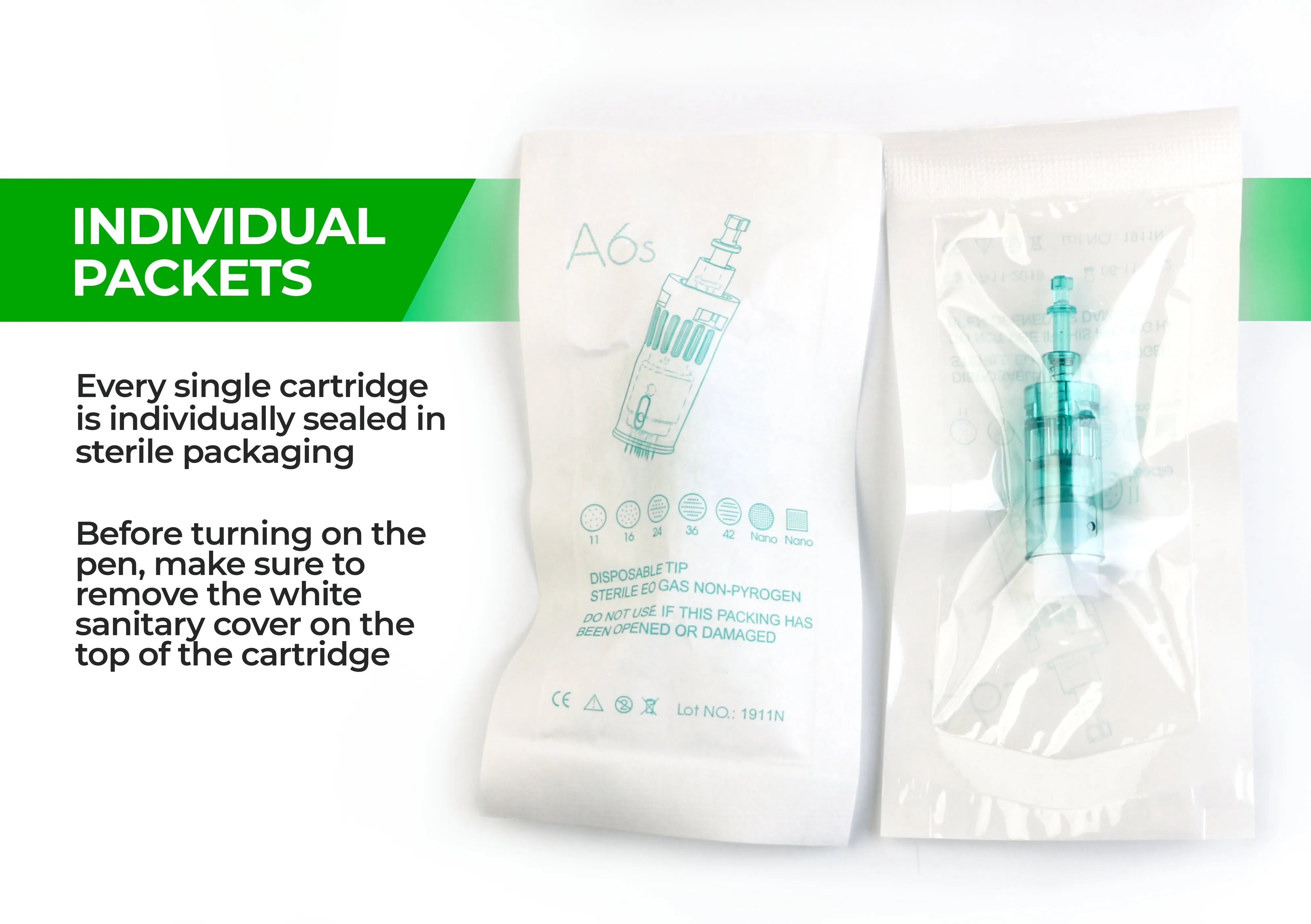 Dr. Pen A6S Cartridges - 10 Pack 42 Needles - Dr.Pen Authorized Distributor - Microneedling Pen