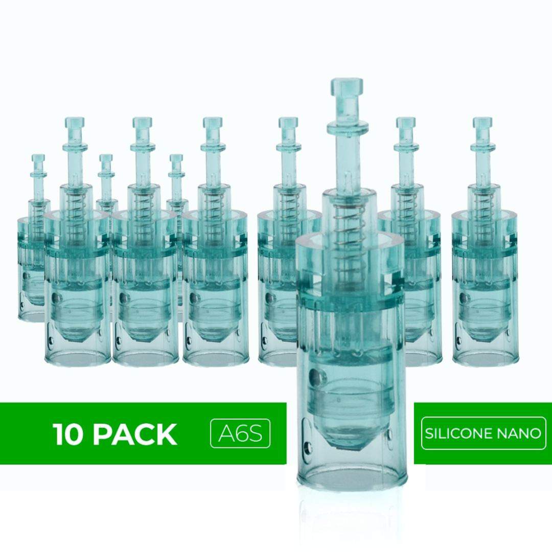 Dr. Pen A6S Cartridges - 10 Pack Silicone Nano Needles - Dr.Pen Authorized Distributor - Microneedling Pen