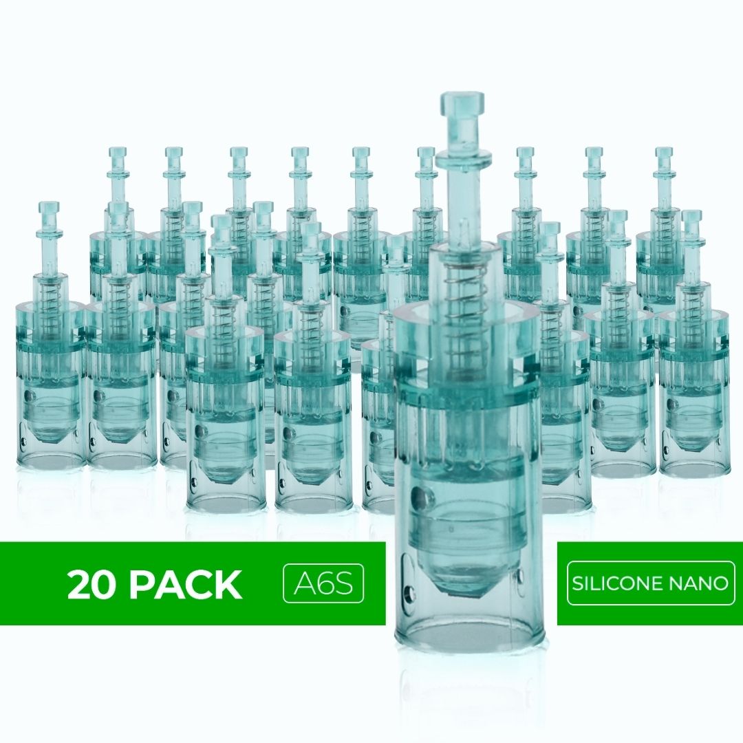 Dr. Pen A6S Cartridges - 20 Pack Silicone Nano Needles - Dr.Pen Authorized Distributor - Microneedling Pen