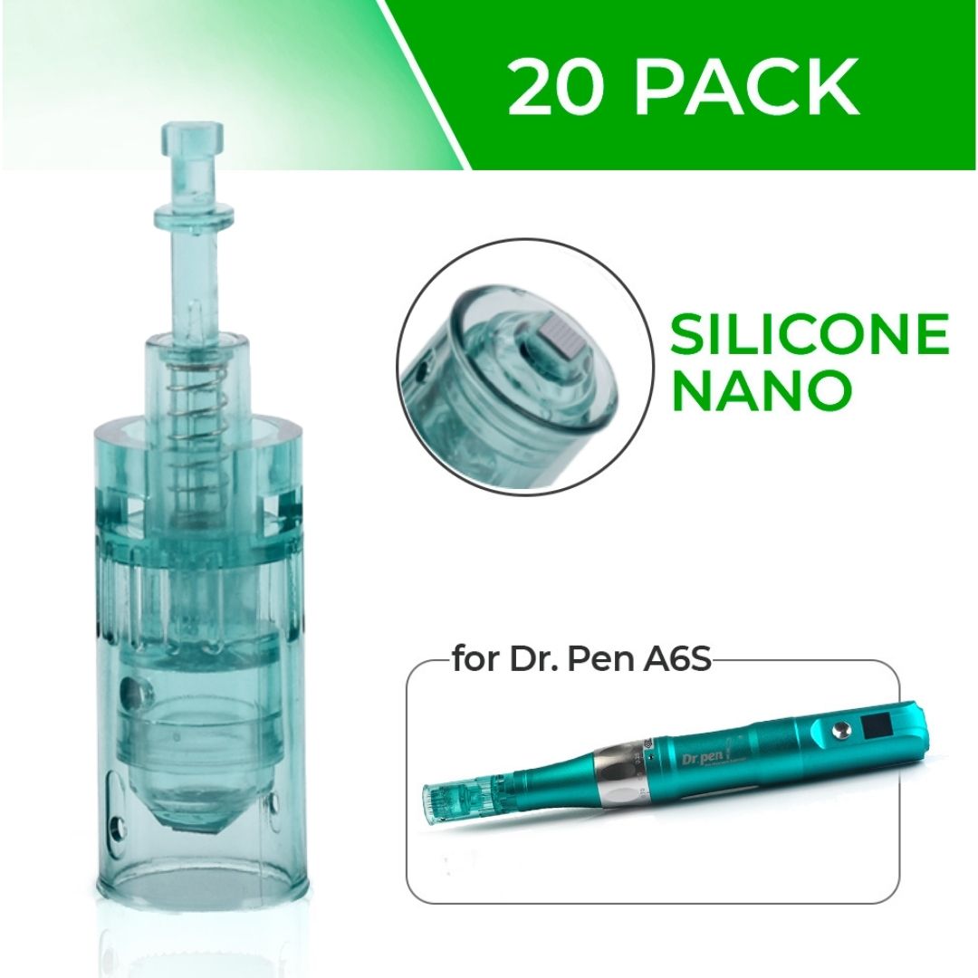 Dr. Pen A6S Cartridges - 20 Pack Silicone Nano Needles - Dr.Pen Authorized Distributor - Microneedling Pen