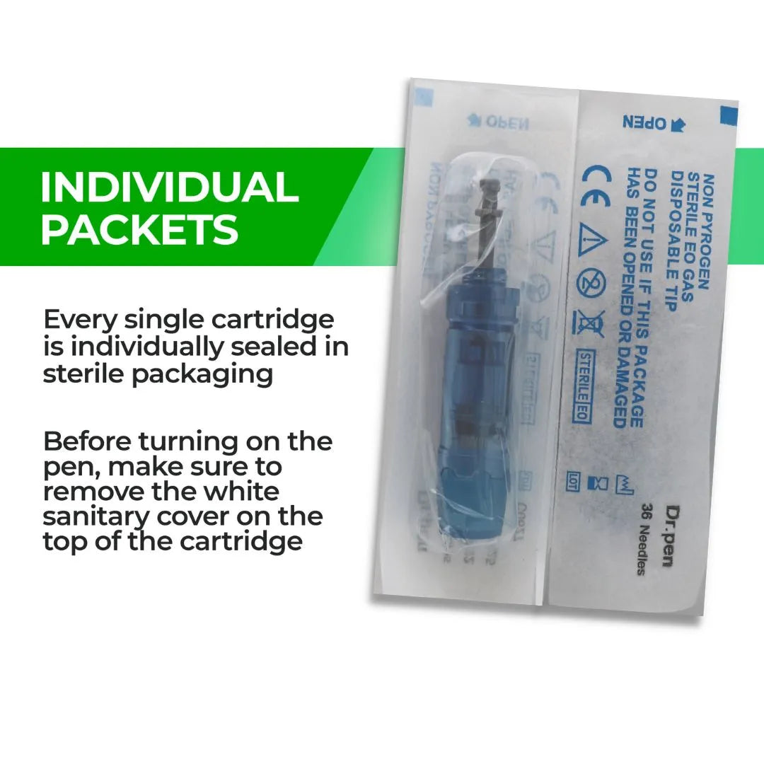 Dr. Pen M8S / A11 / A8S / A9 Cartridges - 10 Pack 36 Needles - Dr.Pen Authorized Distributor - Microneedling Pen