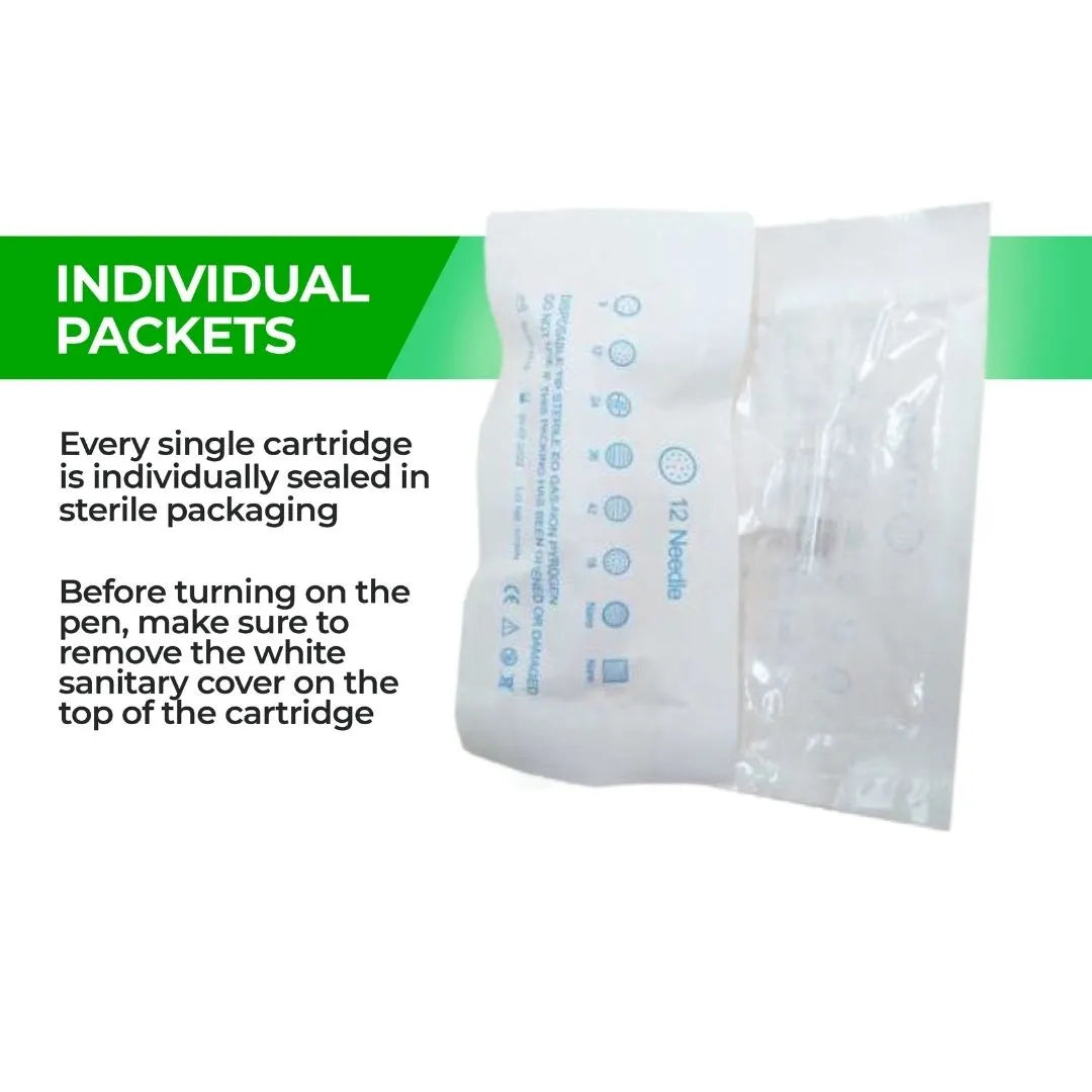 Dr. Pen M5 / M7 Cartridges - 10 Pack 12 Needles - Dr.Pen Authorized Distributor - Microneedling Pen