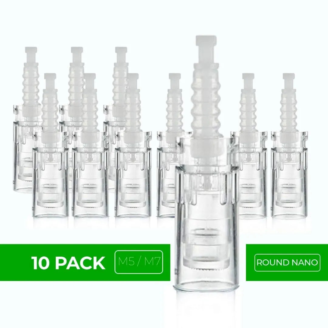 Dr. Pen M5 / M7 Cartridges - 10 Pack Round Nano Needles - Dr.Pen Authorized Distributor - Microneedling Pen