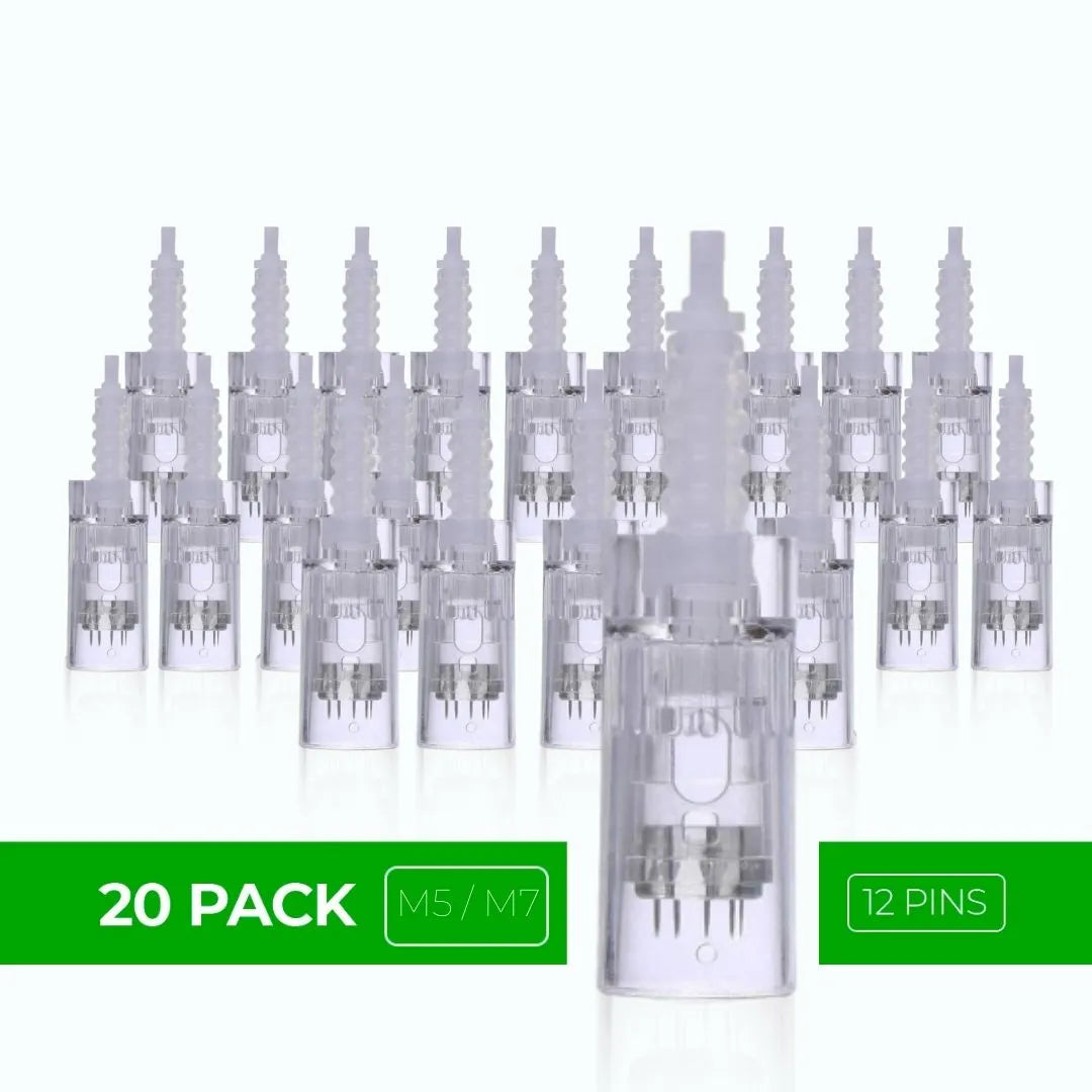 Dr. Pen M5 / M7 Cartridges - 20 Pack 12 Needles - Dr.Pen Authorized Distributor - Microneedling Pen