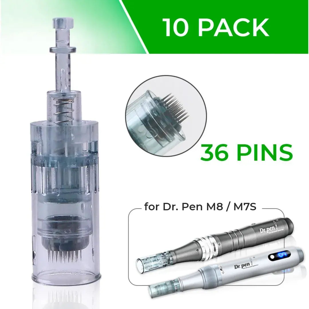 Dr. Pen M8 / M7S Cartridges - 10 Pack 36 Needles - Dr.Pen Authorized Distributor - Microneedling Pen