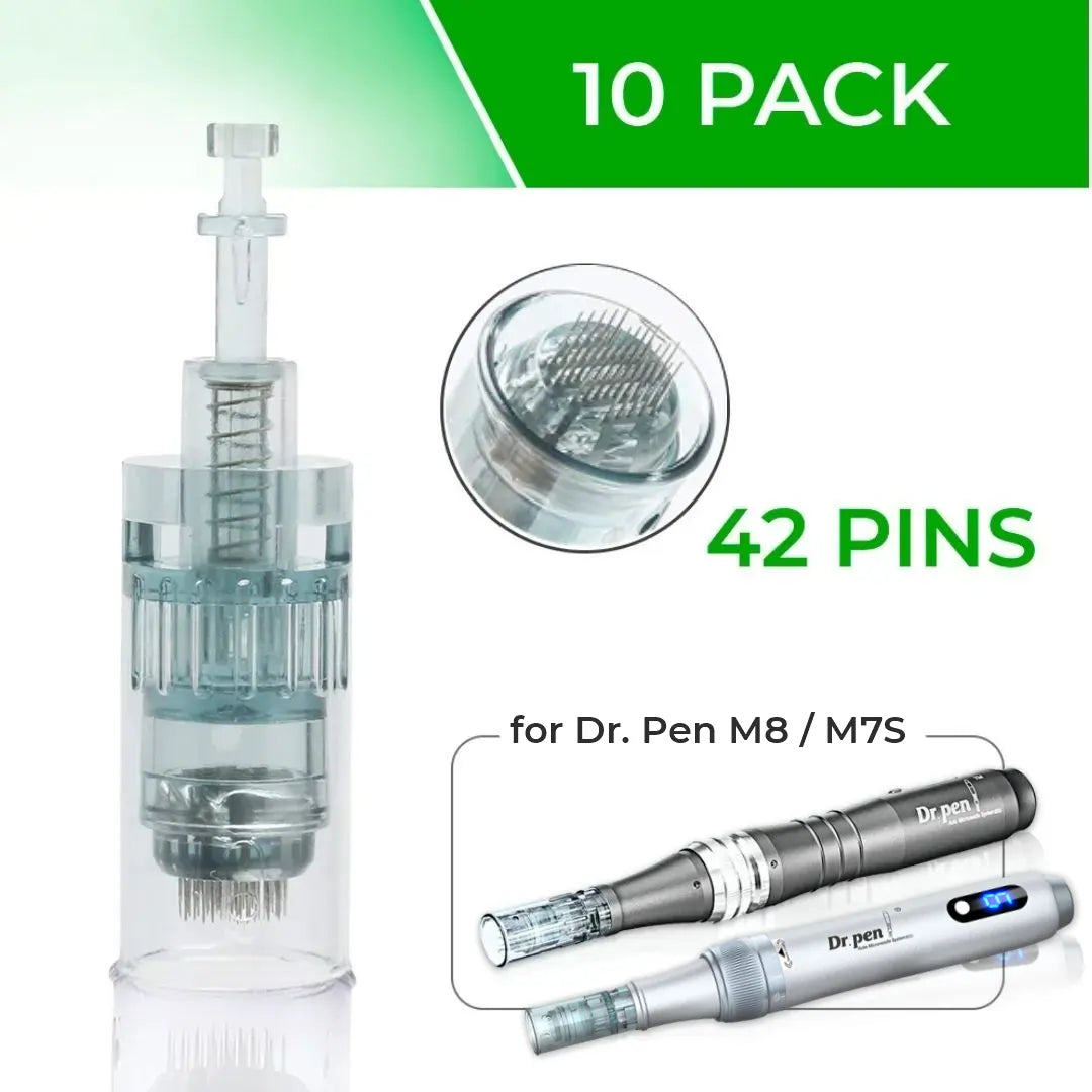 Dr. Pen M8 / M7S Cartridges - 10 Pack 42 Needles - Dr.Pen Authorized Distributor - Microneedling Pen