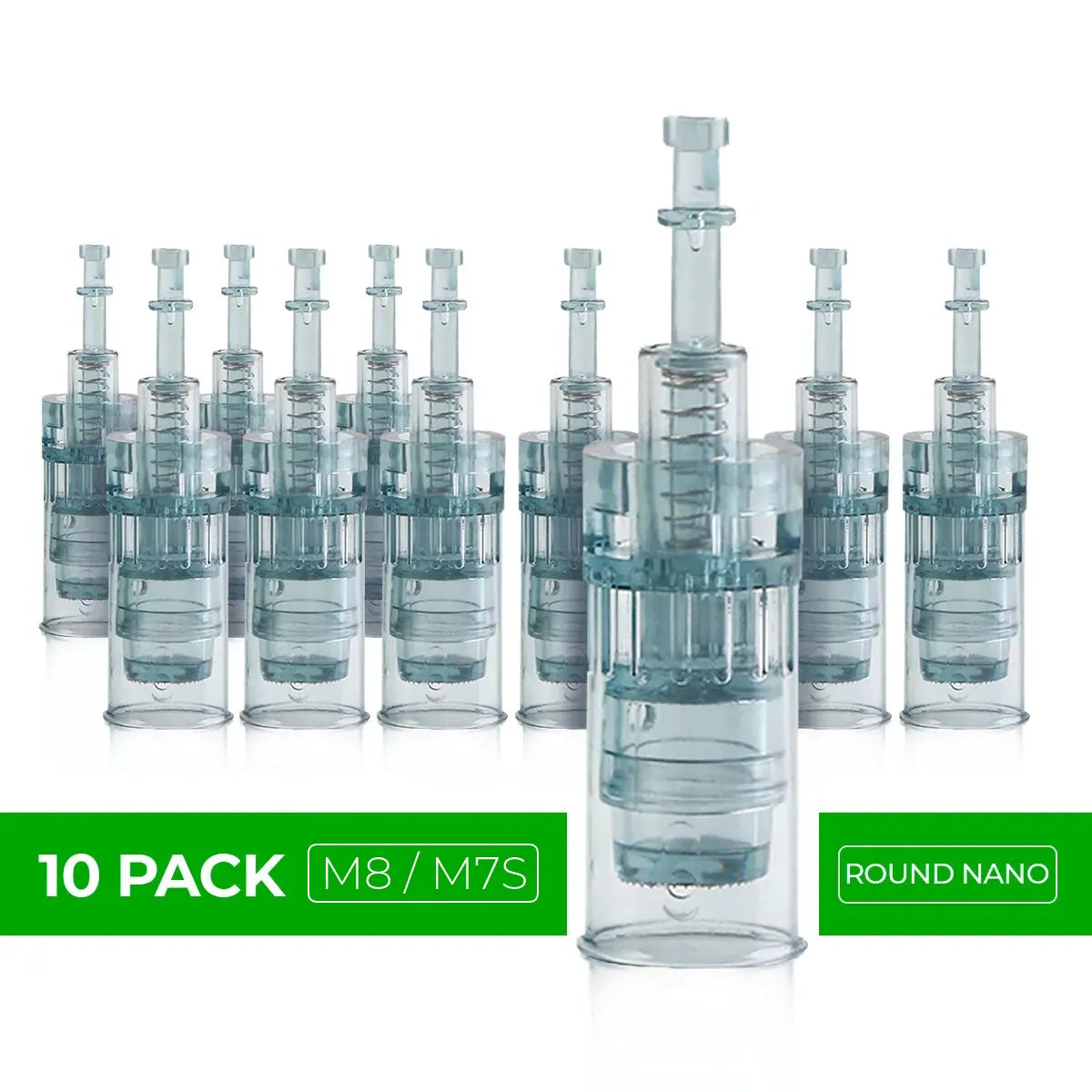 Dr. Pen M7S / M8 Cartridges - 10 Pack Round Nano Needles - Dr.Pen Authorized Distributor - Microneedling Pen
