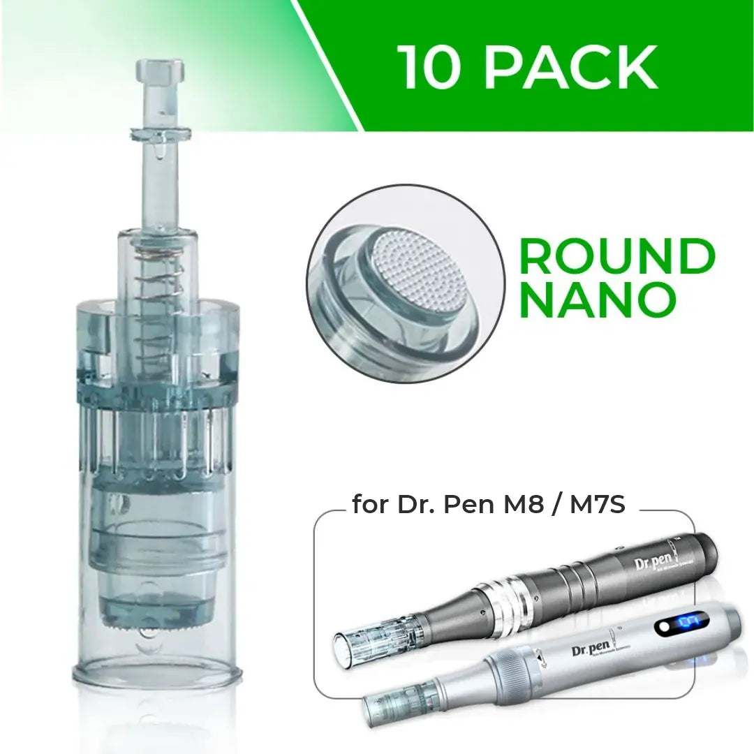 Dr. Pen M8 / M7S Cartridges - 10 Pack Round Nano Needles - Dr.Pen Authorized Distributor - Microneedling Pen