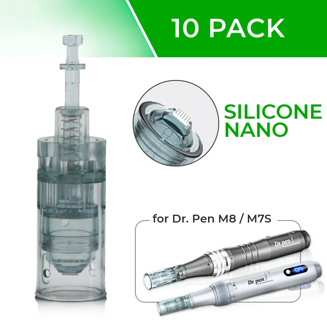 Dr. Pen M8 / M7S Cartridges - 10 Pack Silicone Nano Needles - Dr.Pen Authorized Distributor - Microneedling Pen