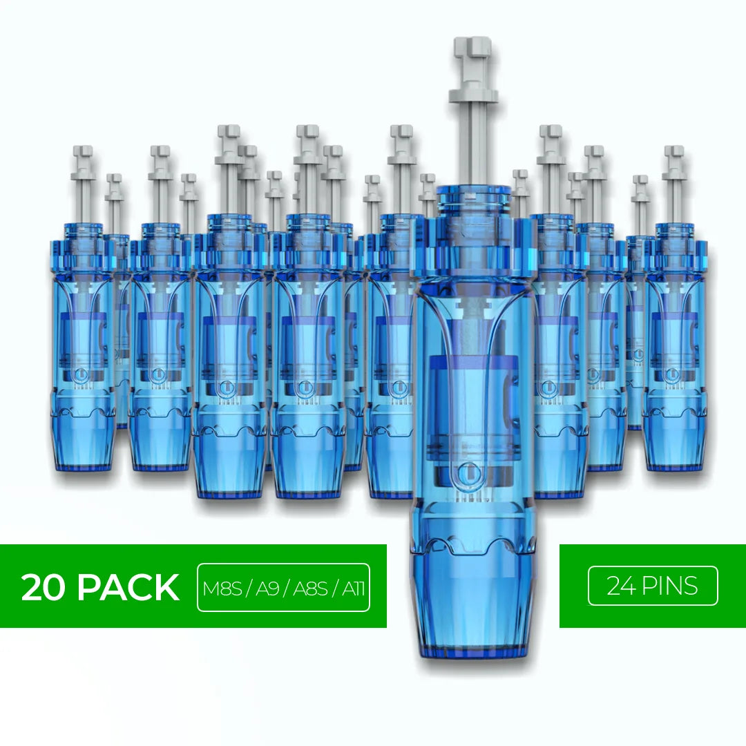 Dr. Pen M8S / A11 / A8S / A9 Cartridges - 20 Pack 24 Needles - Dr.Pen Authorized Distributor - Microneedling Pen