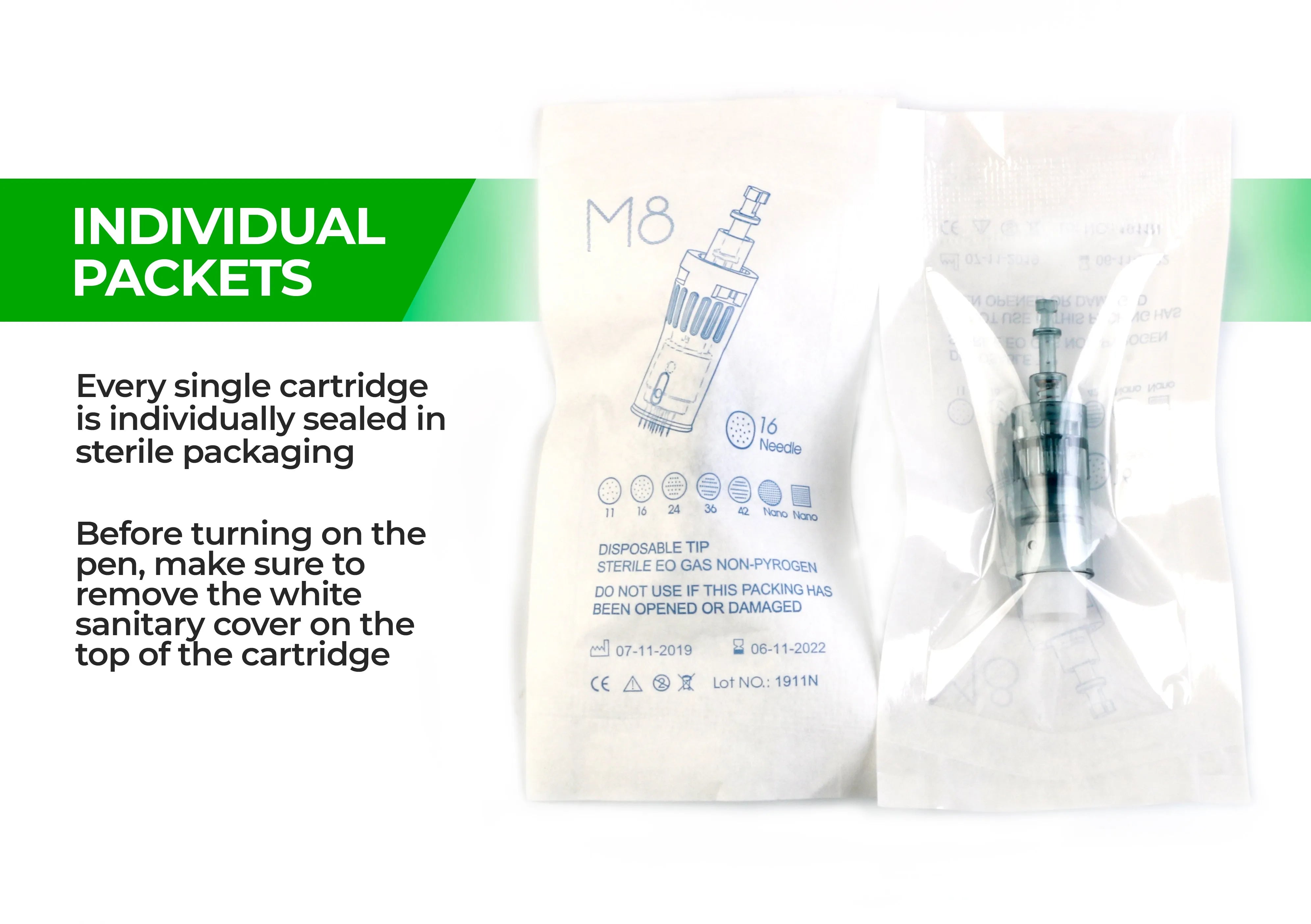 Dr. Pen M8 Cartridges - 16 Needles - Dr.Pen Authorized Distributor - Microneedling Pen