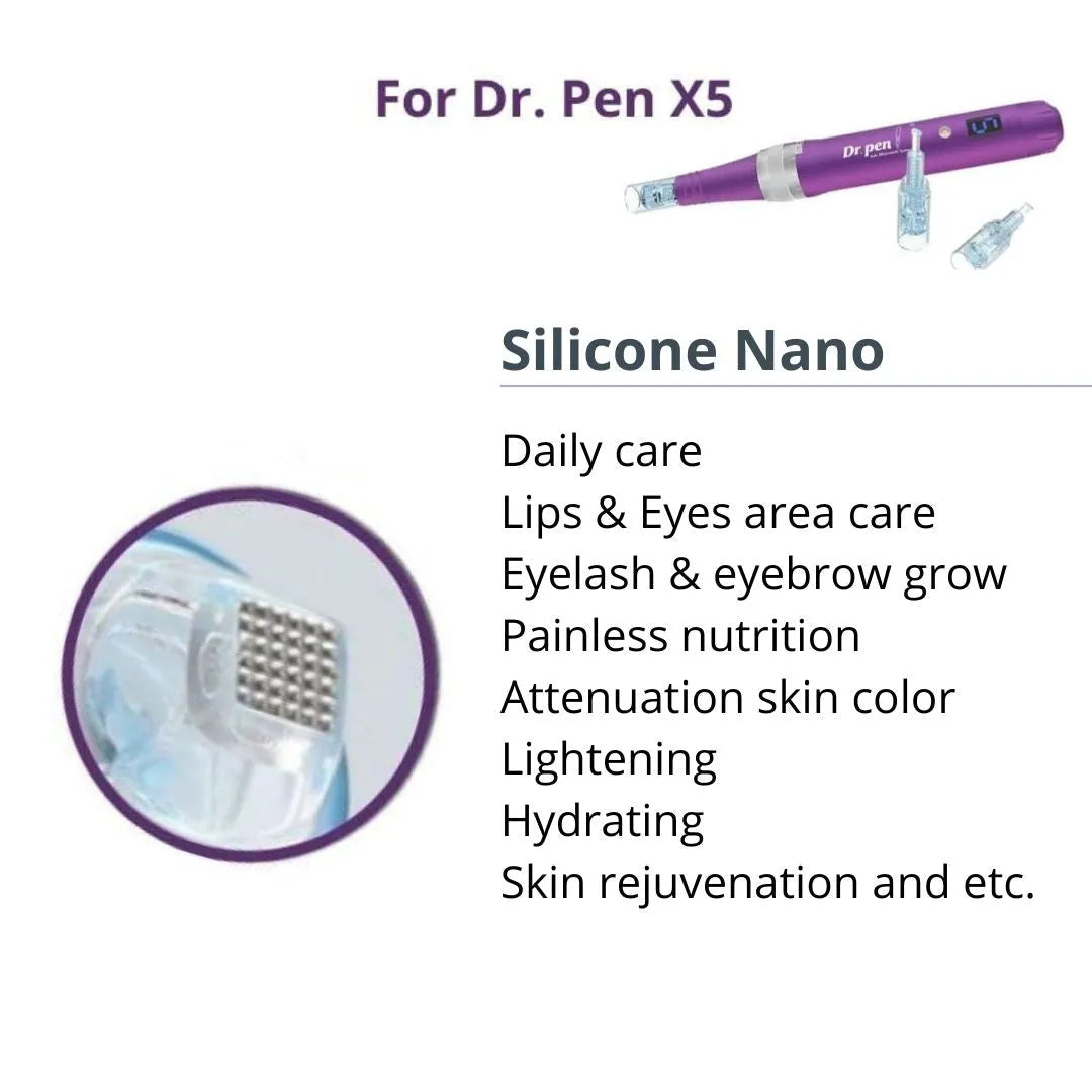 Dr. Pen X5 Cartridges - 10 Pack Silicone Nano Needles - Dr.Pen Authorized Distributor - Microneedling Pen
