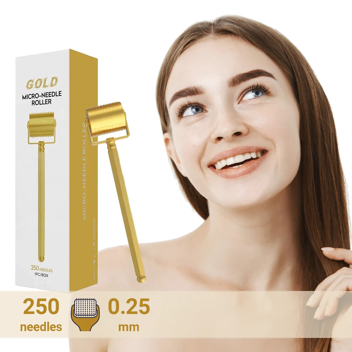 Derma Roller Gold Roller (250 pins) 0.25mm