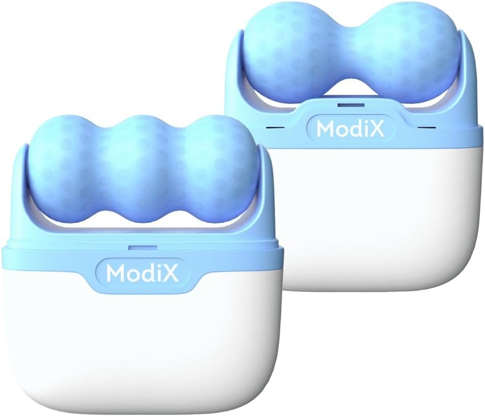 ModiX Travel Ice Roller for Face - Blue Ice Face Roller Skin Care Tools Set with Carry Case - Effective Ice Facial Roller for Face, Eyes & Puffiness - Cold Massage Face Rollers (Travel Size)
