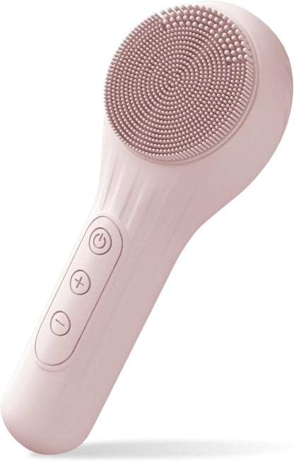 Bealux Sonic Facial Cleansing Brush - Purple - Silicone Face Scrubber for Women and Men - Rechargeable Face Cleansing Brush - Electric Face Brush Cleanser - Facial Brush Skin Cleansing and Exfoliating