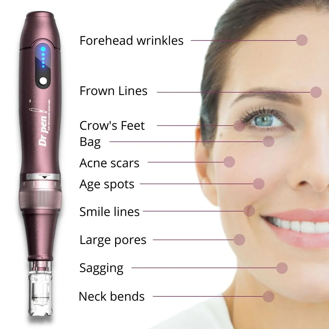Dr.Pen A10 Penna Microneedling Wireless Professionale Con 22 Aghi Per Cartucce Di Ricambio Macchina Microneedle Micro Needling Pen Regolabile Per La Cura Della Pelle EM4801KIT-EU