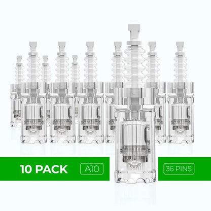 Dr. Pen Ultima A10 Replacement Cartridges - (10 Pack) - 36 Pins Bayonet Slot - Disposable Replacement Parts