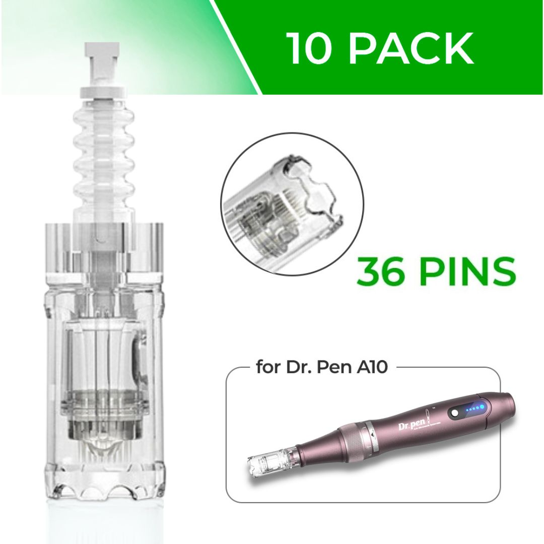 Dr. Pen Ultima A10 Replacement Cartridges - (10 Pack) - 36 Pins Bayonet Slot - Disposable Replacement Parts