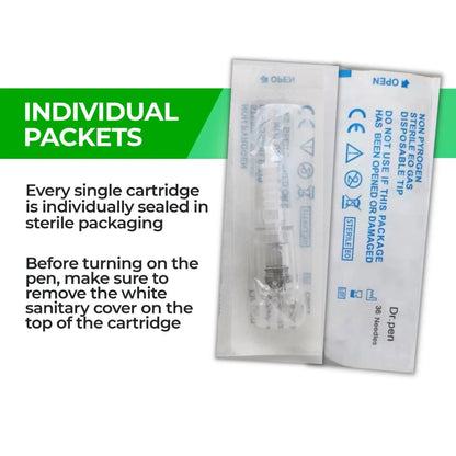 Dr. Pen A10 Cartridges - 10 Pack 36 Needles - Dr.Pen Authorized Distributor - Microneedling Pen