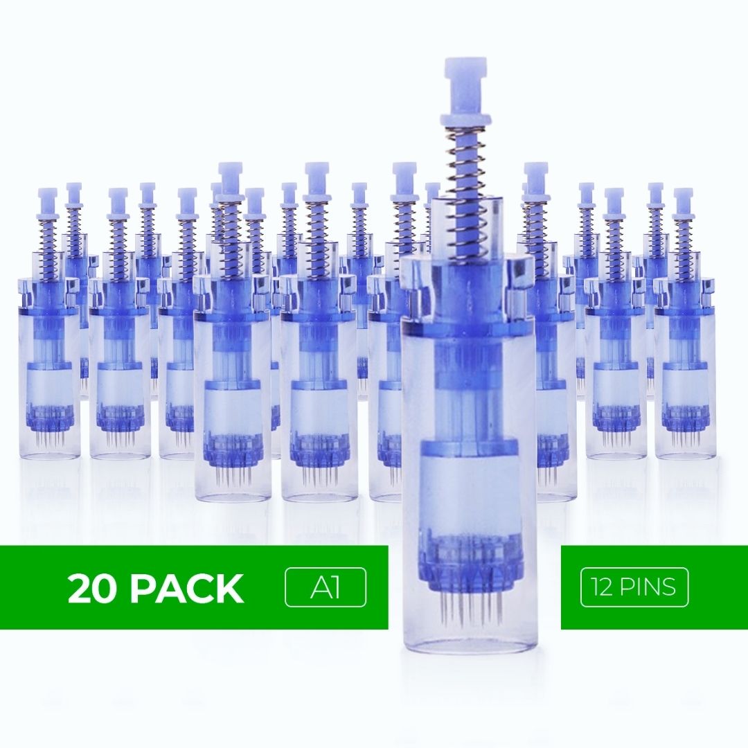 Dr. Pen Ultima A1 Replacement Cartridges - (20 PACK) - 12 Pins Bayonet Slot - Disposable Replacement Parts