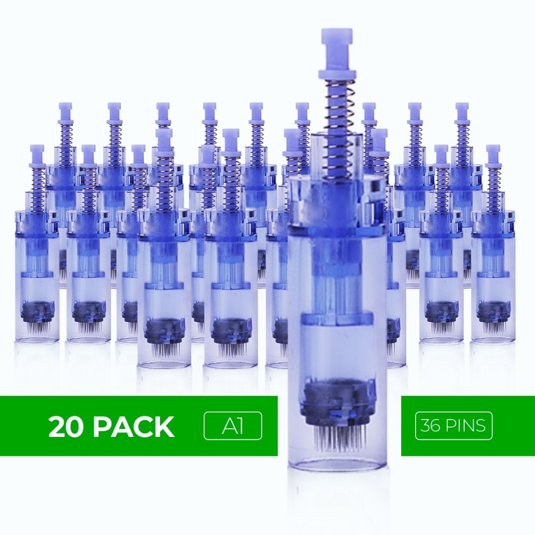 Dr. Pen Ultima A1 Replacement Cartridges - (20 PACK) - 36 Pins Bayonet Slot - Disposable Replacement Parts