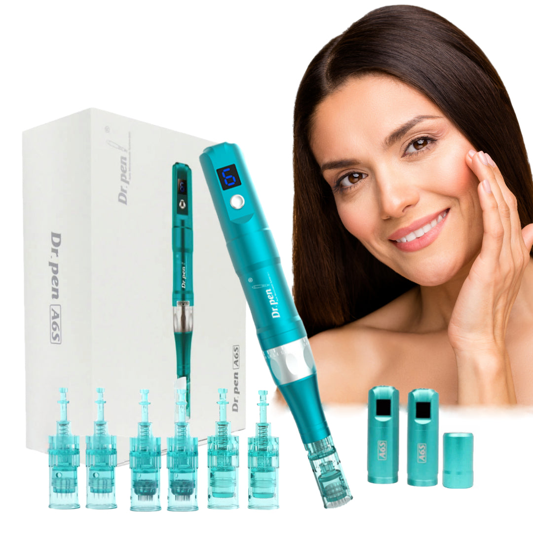 Dr. Pen Ultima A6S Professional Kit - Authentic Multi-Function Wireless Derma Beauty Pen - Trusty Skin Care Tool Kit - 16pins (0.25mm) х2 + 36pins (0.25mm) х2 + Round Nano (0.25mm) x2 Cartridges