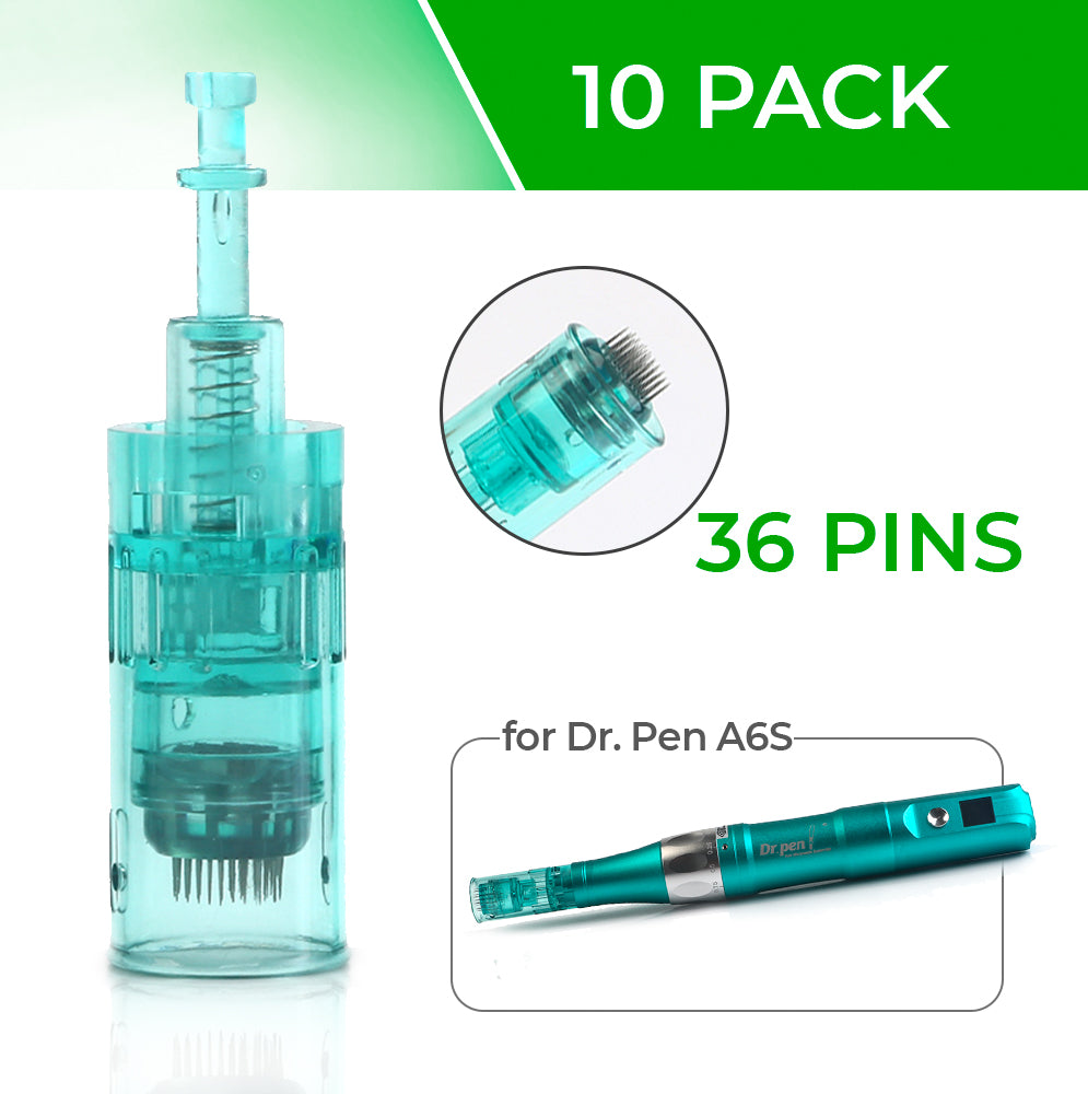 Dr. Pen Ultima A6S Replacement Cartridges - (10 Pack) - 36 Pins Bayonet Slot - Disposable Replacement Parts