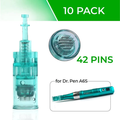 Dr. Pen A6S Cartridges - 10 Pack 42 Needles - Dr.Pen Authorized Distributor - Microneedling Pen