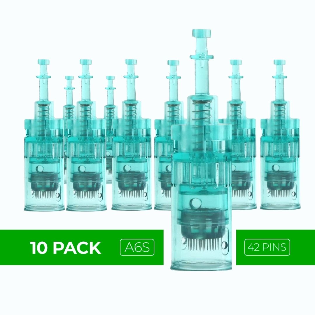 Dr. Pen Ultima A6S Replacement Cartridges - (10 PACK) - 42 Pins Bayonet Slot - Disposable Replacement Parts