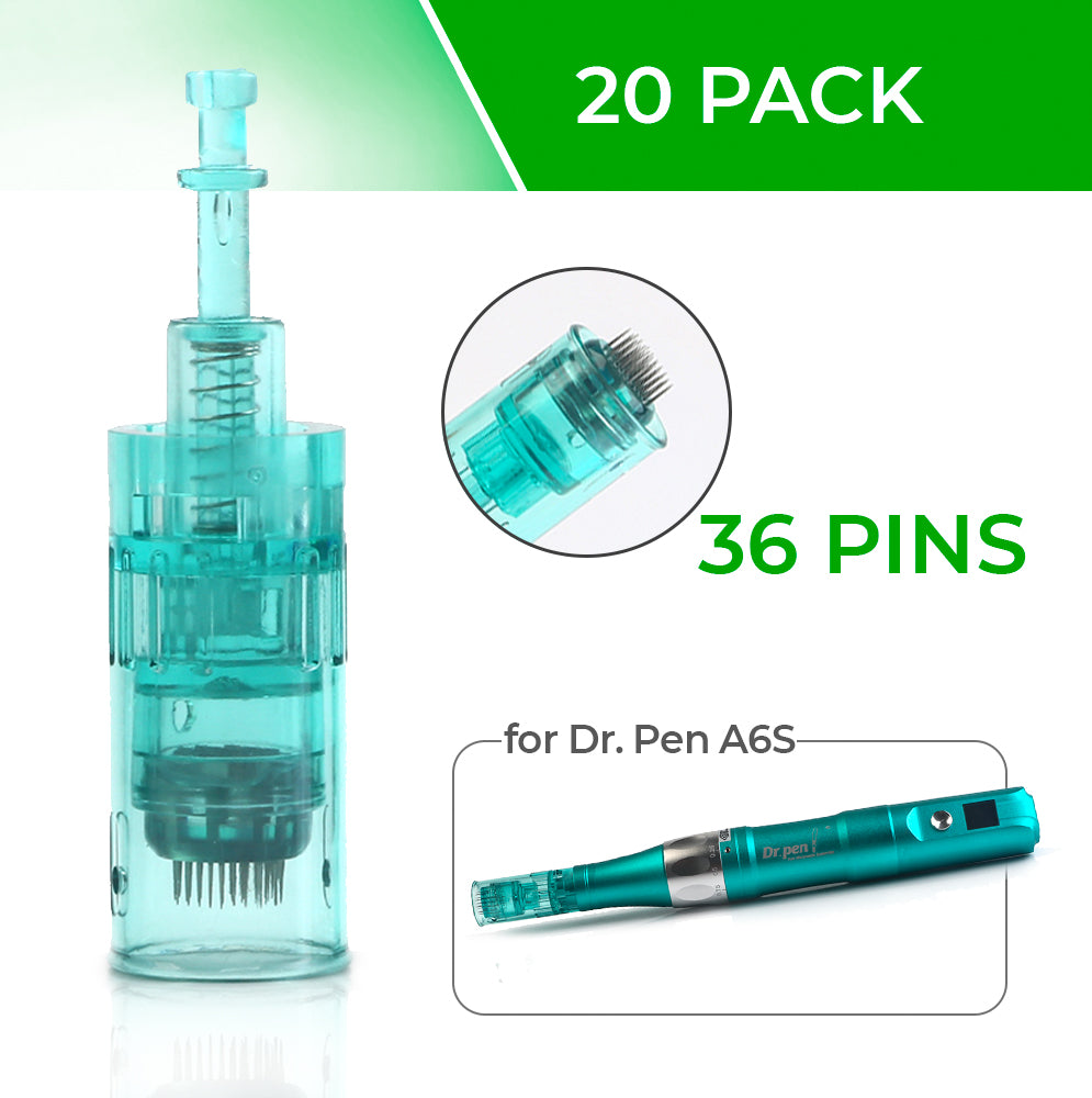 Dr. Pen Ultima A6S Replacement Cartridges - (20 Pack) 36 Pins Bayonet Slot - Disposable Replacement Parts