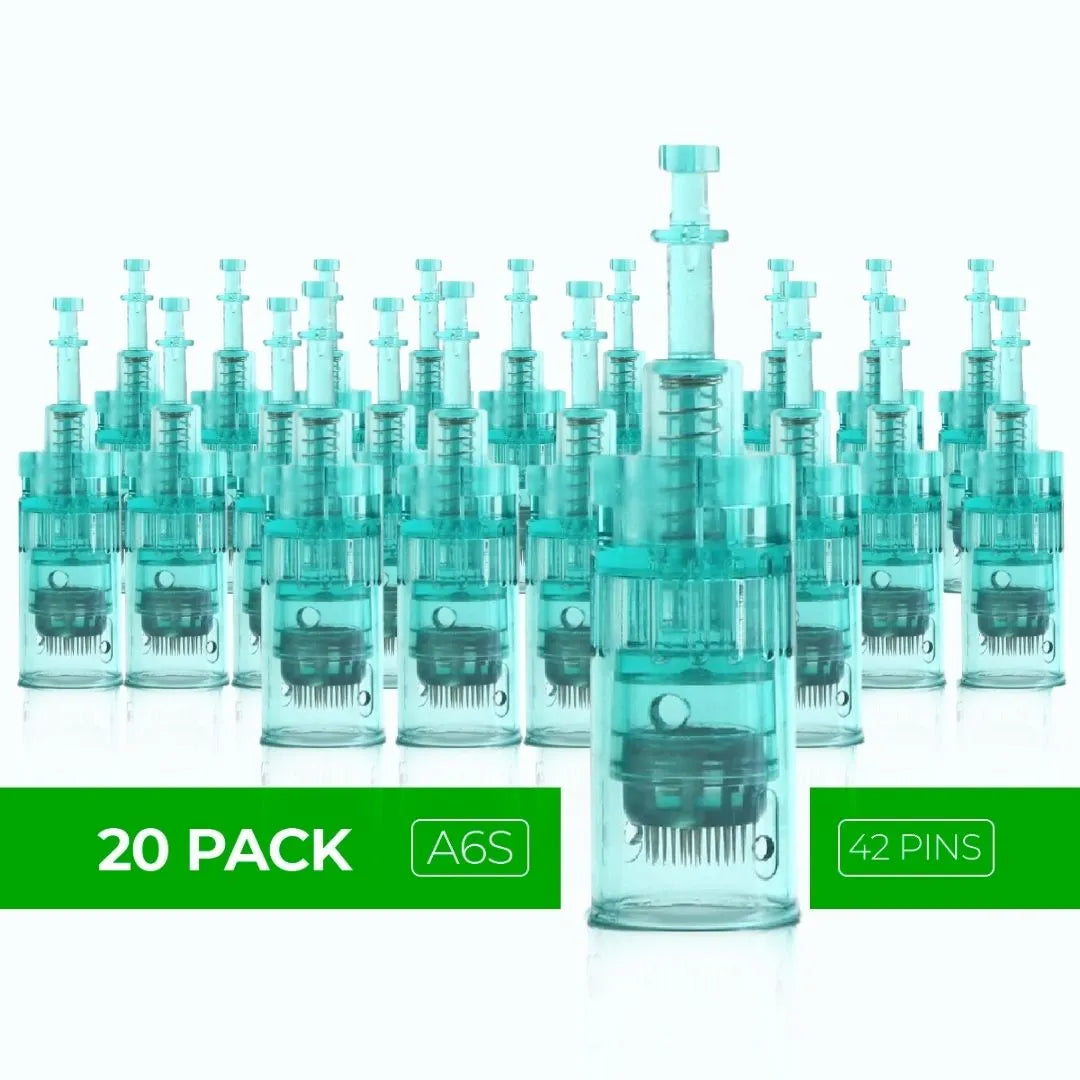 Dr. Pen Ultima A6S Replacement Cartridges - (20 Pack) - 42 Pins Bayonet Slot - Disposable Replacement Parts