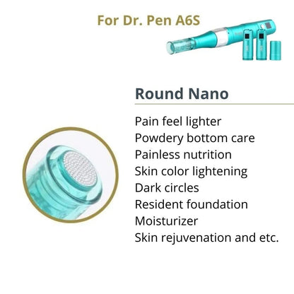 Dr. Pen A6S Cartridges - 20 Pack Round Nano Needles - Dr.Pen Authorized Distributor - Microneedling Pen