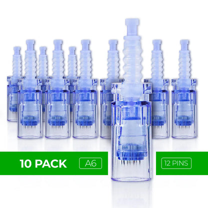 Dr. Pen A6 Cartridges - 10 Pack 12 Needles - Dr.Pen Authorized Distributor - Microneedling Pen