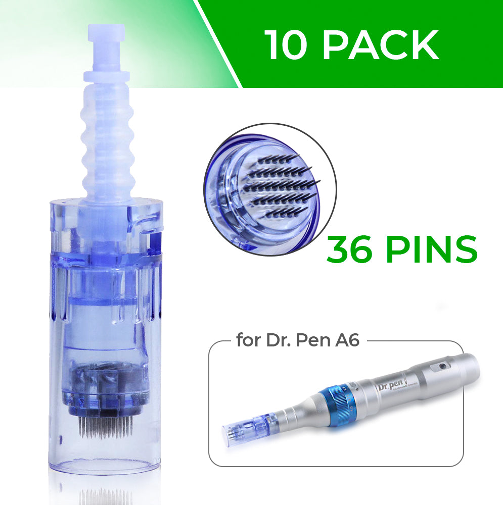 Dr. Pen Ultima A6 Replacement Cartridges - (10 PACK) - 36 Pins Bayonet Slot - Disposable Replacement Parts