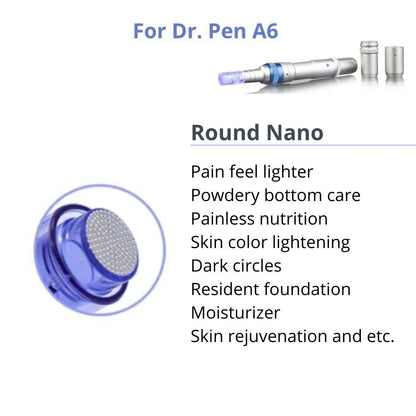 Dr. Pen A6 Cartridges - 10 Pack Round Nano Needles - Dr.Pen Authorized Distributor - Microneedling Pen