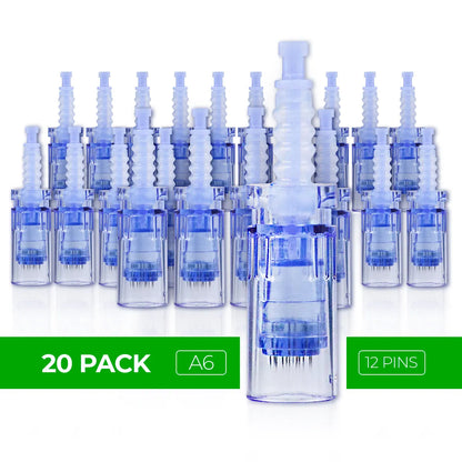 Dr. Pen A6 Cartridges - 20 Pack 12 Needles - Dr.Pen Authorized Distributor - Microneedling Pen