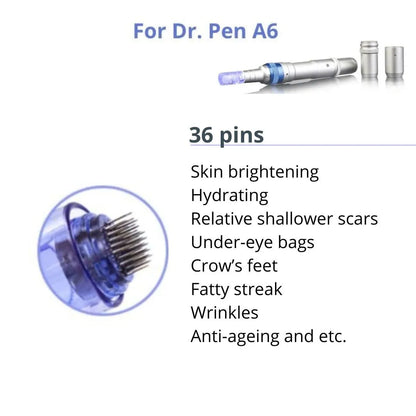 Dr. Pen Ultima A6 Replacement Cartridges - (20 Pack) - 36 Pins Bayonet Slot - Disposable Replacement Parts