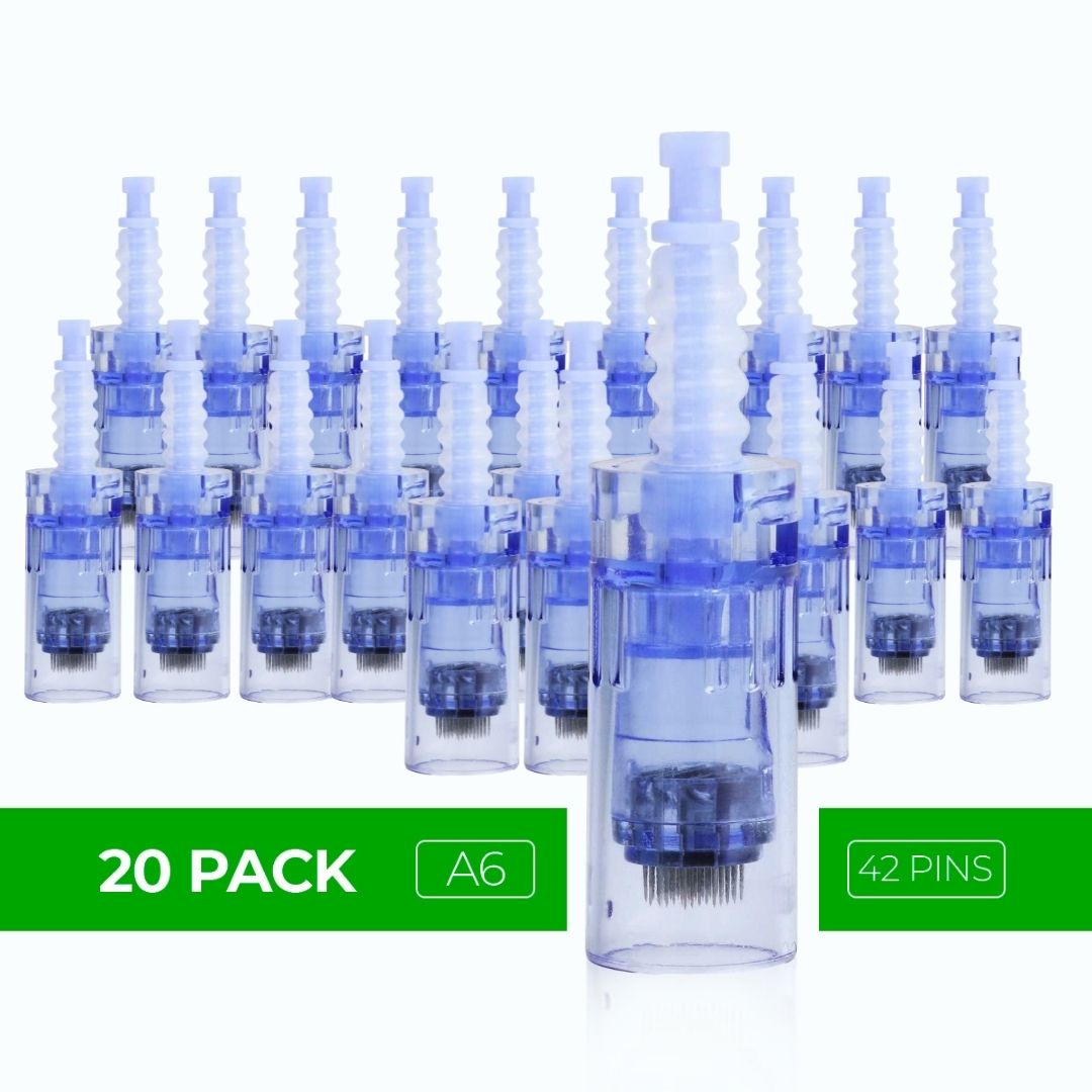 Dr. Pen Ultima A6 Replacement Cartridges - (20 Pack) - 42 Pins Bayonet Slot - Disposable Replacement Parts