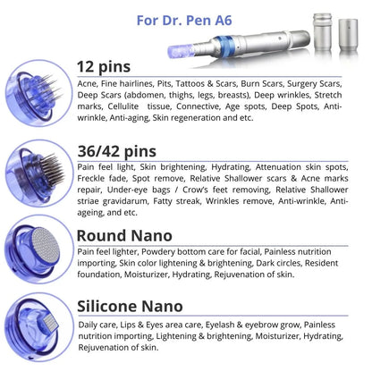 Dr. Pen A6 Cartridges - 10 Pack 12 Needles