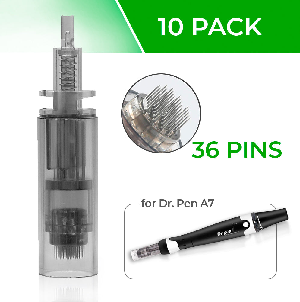 Dr. Pen Ultima A7 Replacement Cartridges - (10 PACK) - 36 Pins Bayonet Slot - Disposable Replacement Parts