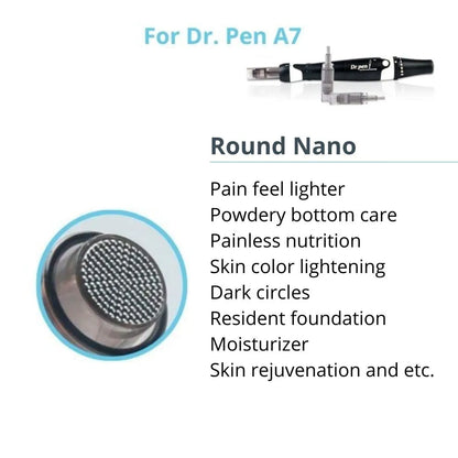 Dr. Pen A7 Cartridges - 10 Pack Round Nano Needles - Dr.Pen Authorized Distributor - Microneedling Pen