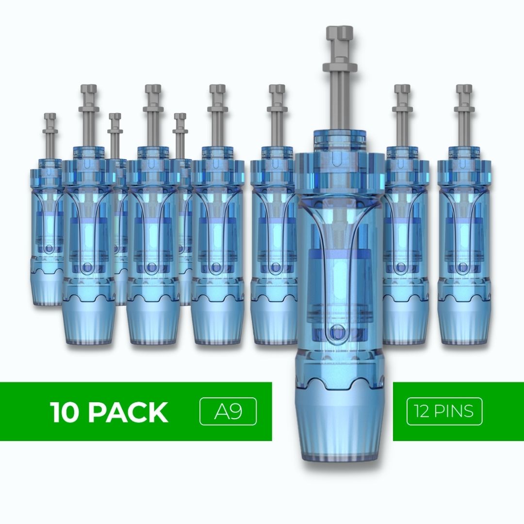 Dr. Pen Ultima A9 Replacement Cartridges - (10 Pack) - 12 Pins Bayonet Slot - Disposable Replacement Parts