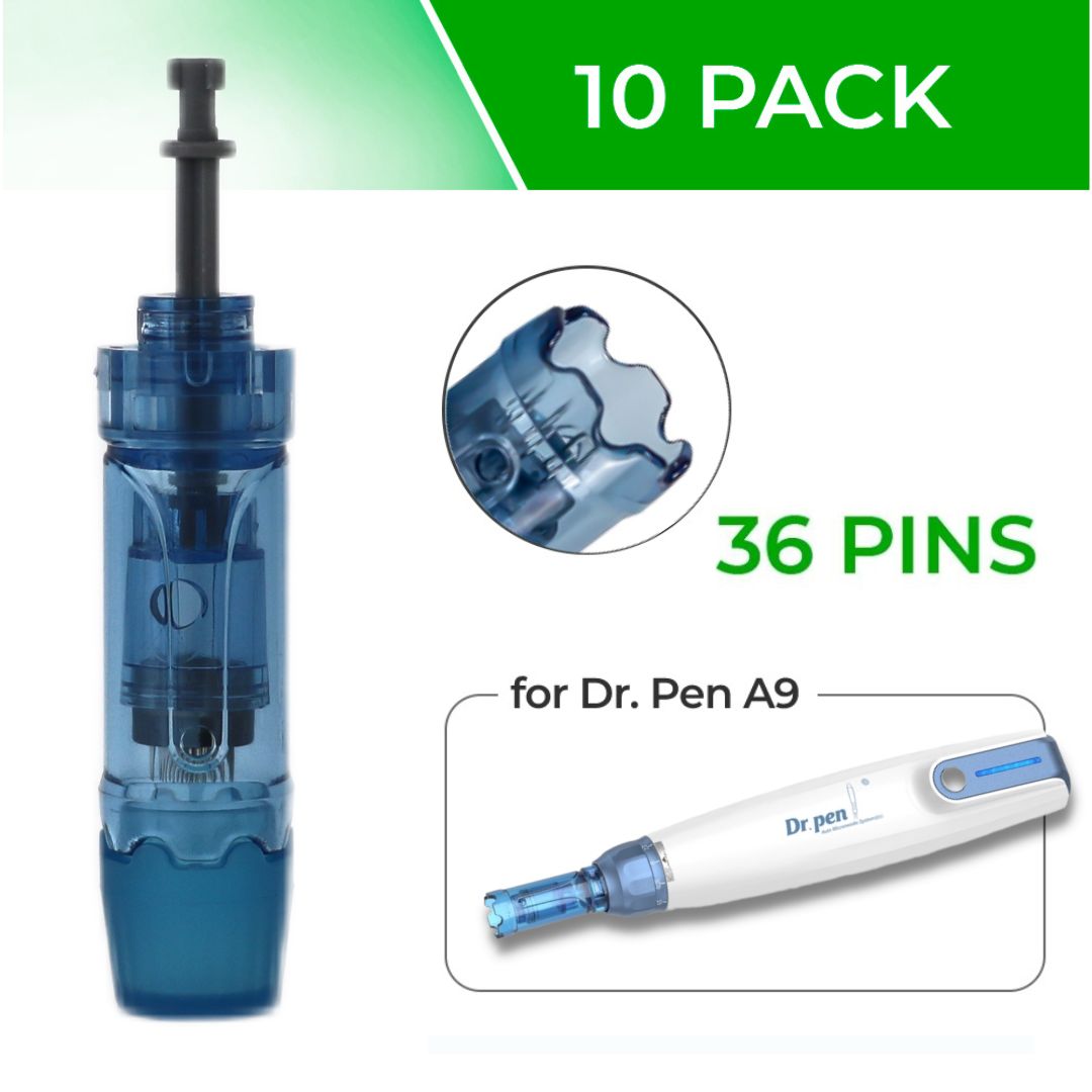 Dr. Pen Ultima A9 Replacement Cartridges - (10 Pack) - 36 Pins Bayonet Slot - Disposable Replacement Parts
