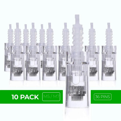 Dr. Pen Ultima M5 M7 Replacement Cartridges - (10 Pack) - 36 Pins Bayonet Slot - Disposable Replacement Parts