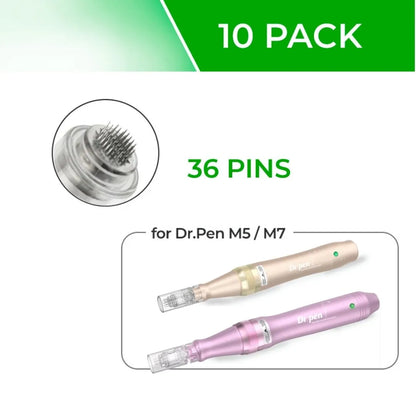 Dr. Pen Ultima M5 M7 Replacement Cartridges - (10 Pack) - 36 Pins Bayonet Slot - Disposable Replacement Parts