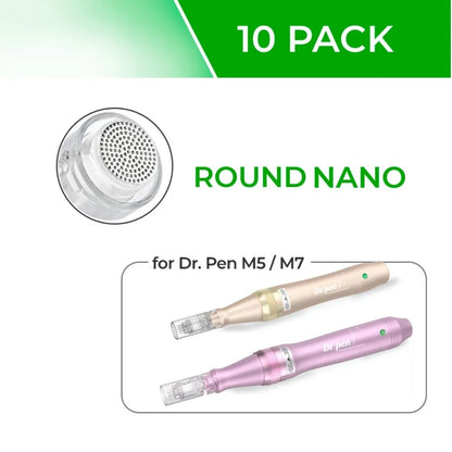 Dr. Pen M5 / M7 Cartridges - 10 Pack Round Nano Needles - Dr.Pen Authorized Distributor - Microneedling Pen